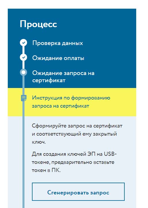 Генерация запроса на закрытые ключи IDpoint
